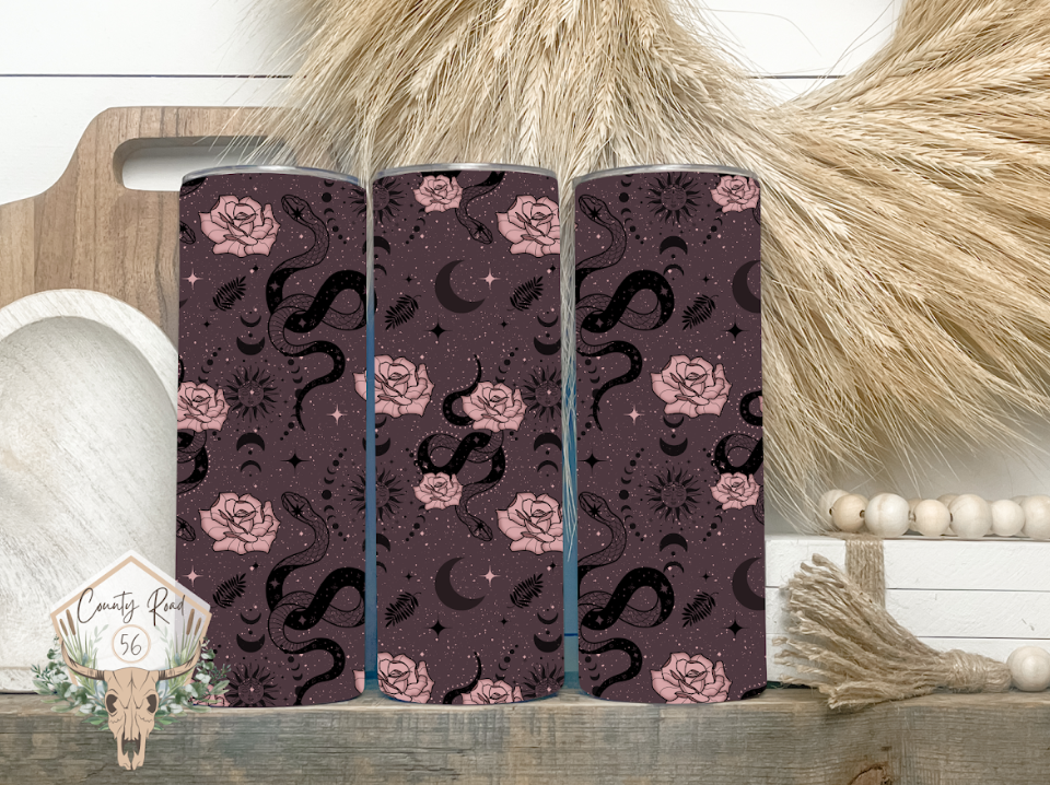 Celestial Snakes and Roses Tumbler