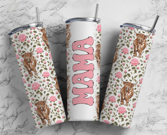 Mama Highland Cow Tumbler