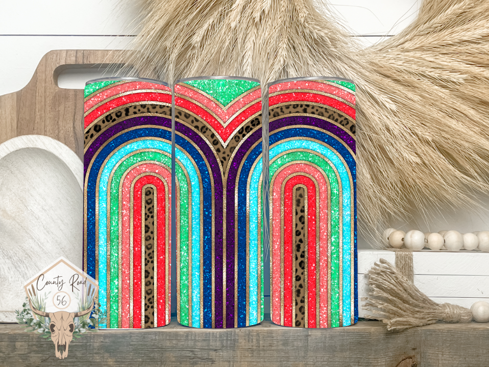 Glitter Rainbow Tumbler
