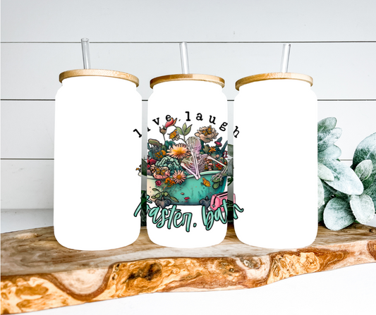 Live Laugh Toaster Bath Glass Can Tumbler